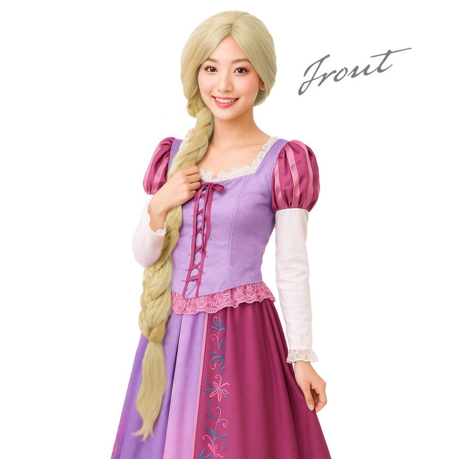 ラプンツェル ウィッグ コスプレ プリンセス 付け毛 金髪 ロング