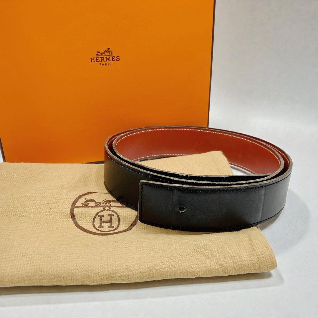⭐️良品⭐️ エルメス レザー ベルト 80 ブラウン ブラック HERMES (エルメス) リバーシブル レザー ピンバックルベルト