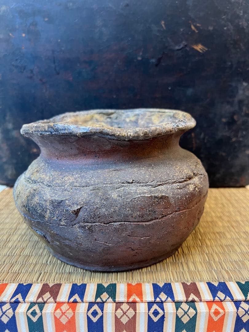 ［珍品］常滑焼、花瓶か水指、自然柚、江戸期　送料込み 珍品］常滑焼、花瓶か水指、自然柚、江戸期 送料込み