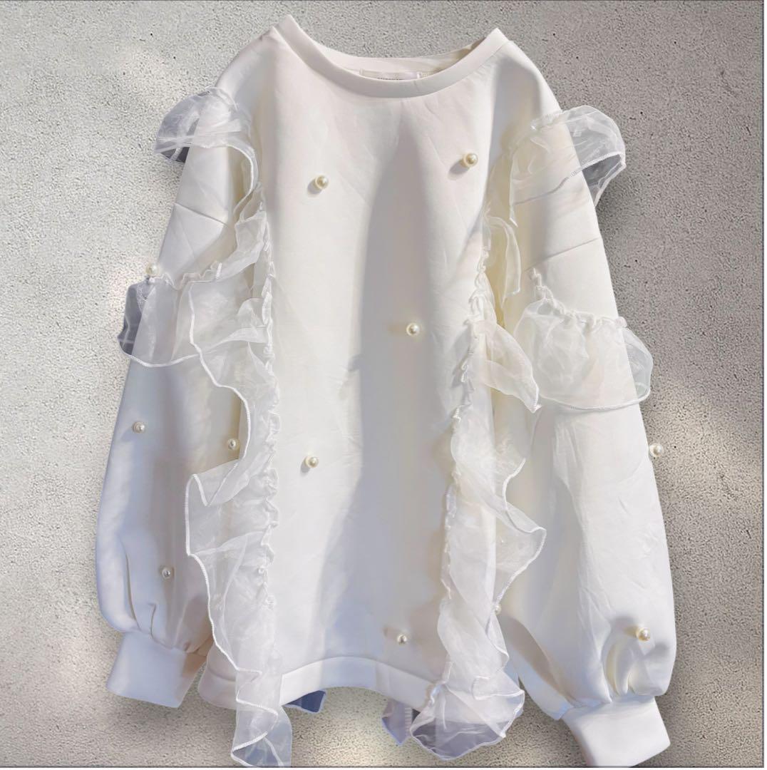 marryme マリーミー BABY PERL TULLE TOPS ホワイト BABY PERL TULLE TOPS パールあり | MARRY ME.official