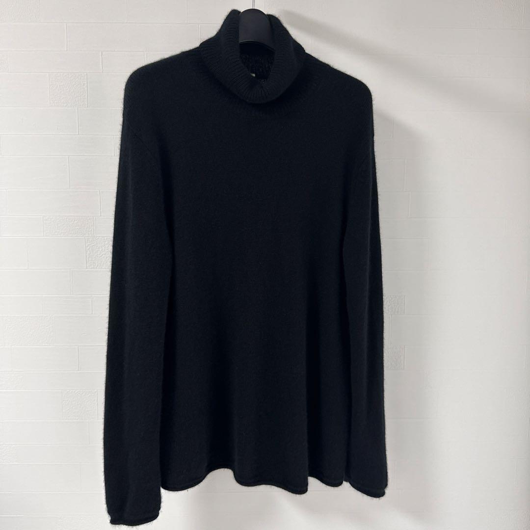 MUJI Labo自然の色を生かして染色したカシミヤタートルネックセーター黒 L 婦人 自然の色を生かして染色した カシミヤクルーネックセーター