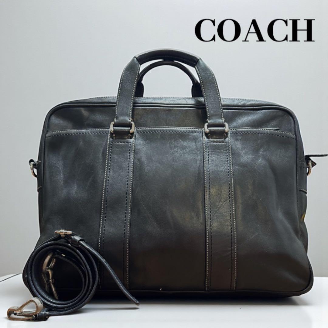 COACH コーチ 2way ビジネスバッグ ブラック 70168 カーフレザー COACH - コーチ／COACH バッグ ブリーフケース ビジネスバッグ 鞄