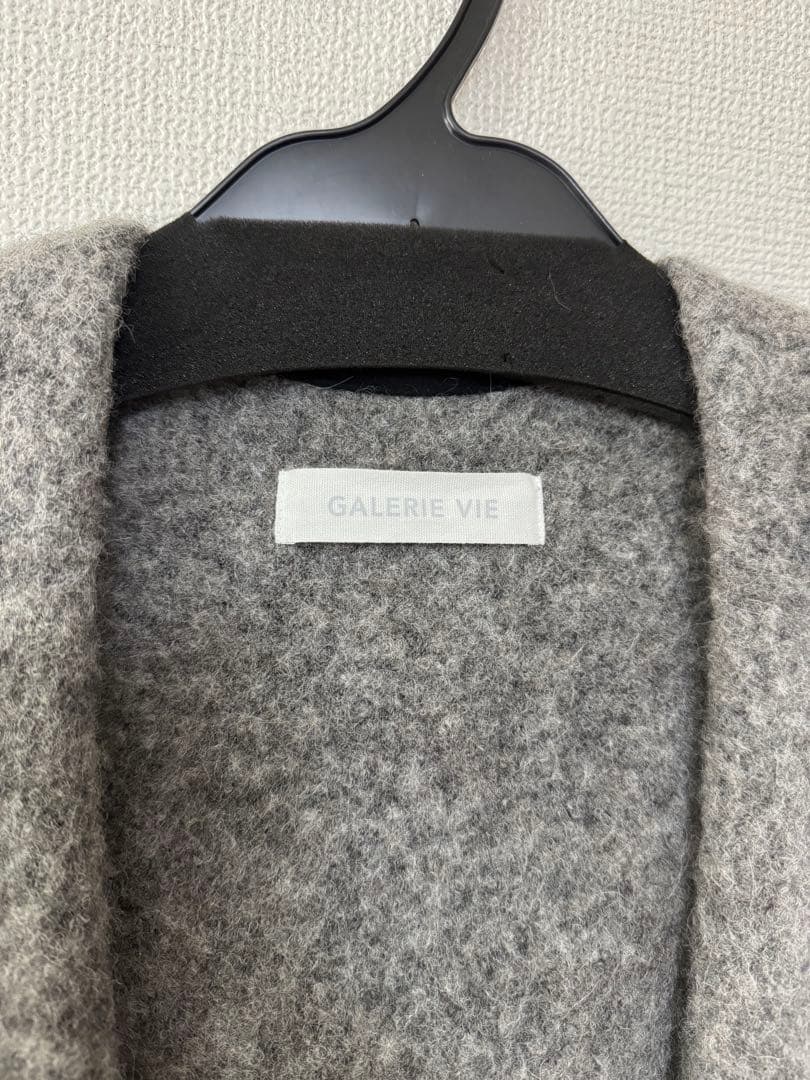 GALERIE VIE ギャルリーヴィ アルパカ混 ウールフーディコート グレー