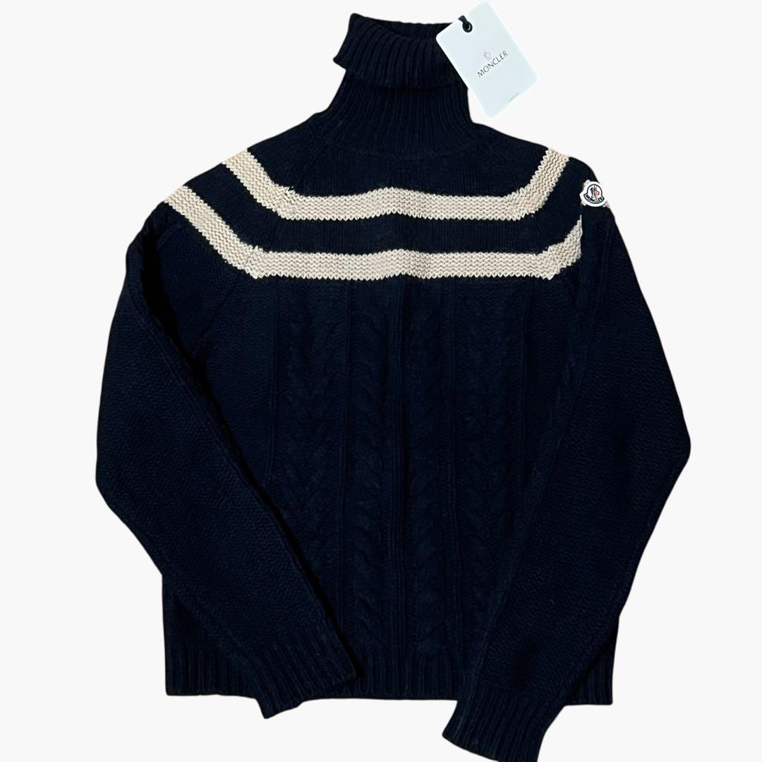 極美品 モンクレール 22AW カシミヤニット ロゴワッペン ブラック S MONCLER - 極美品 モンクレール MONCLER 2022年 ニット セーター 長袖
