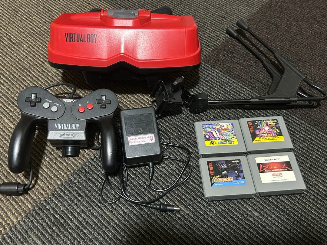 バーチャルボーイ　本体+コントローラー・ゲーム4本 Yahoo!オークション -「バーチャルボーイ コントローラー」の落札相場
