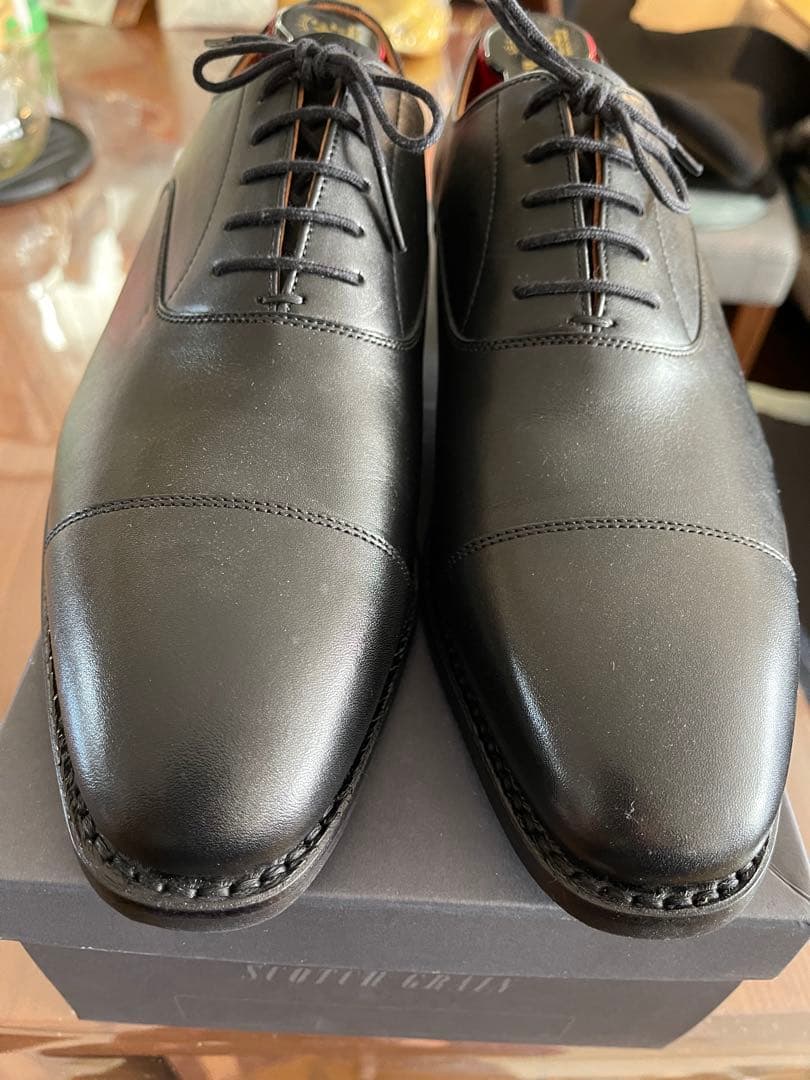 革靴　黒色　SCOTCH GRAIN 25cm ストレートチップ スコッチグレイン（SCOTCH GRAIN） 美品/ 5706 HOROKAWA レザー