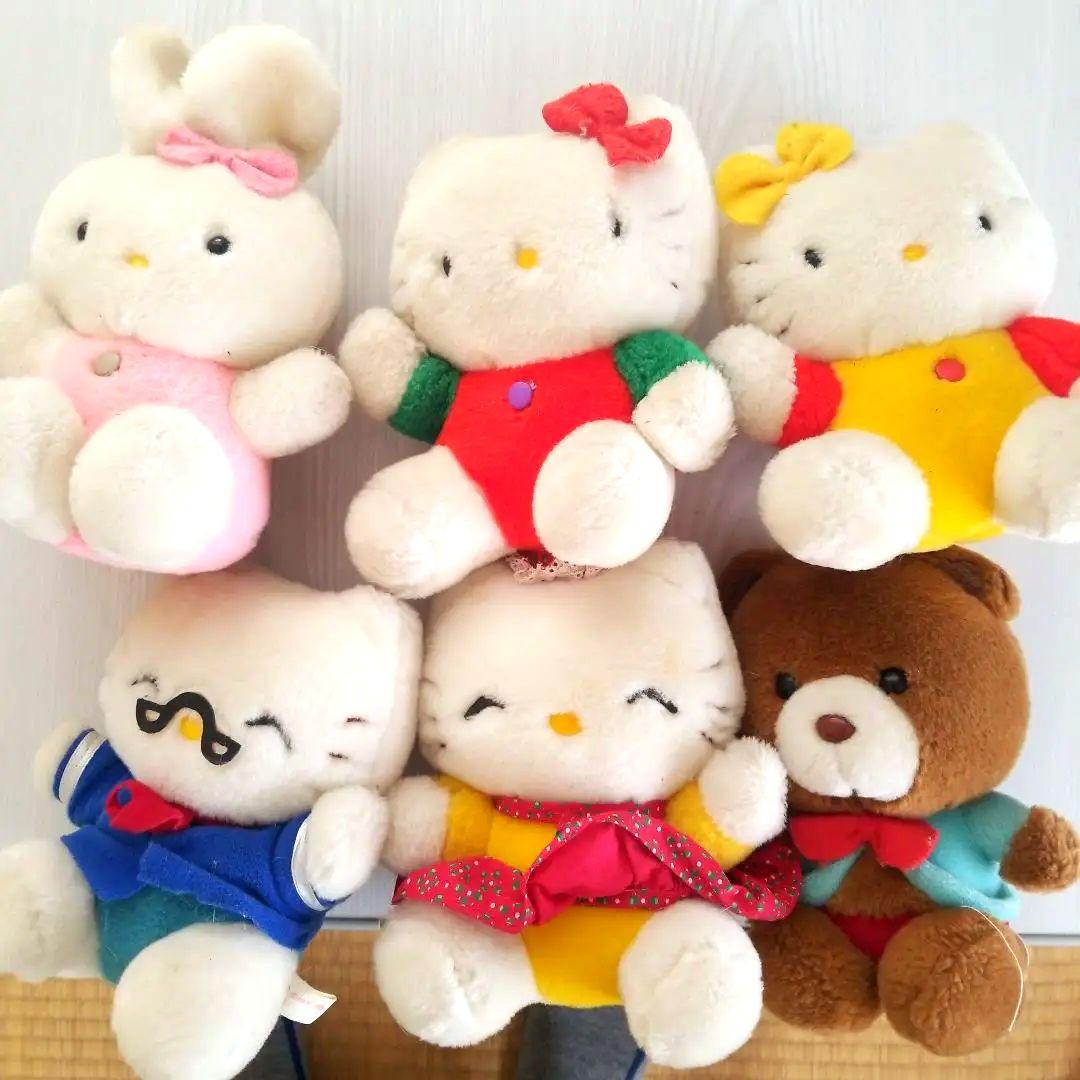 希少　レア　ハローキティ ぬいぐるみ 6体セット Amazon.co.jp: サンリオ(SANRIO) ハローキティ ぬいぐるみおせわセット