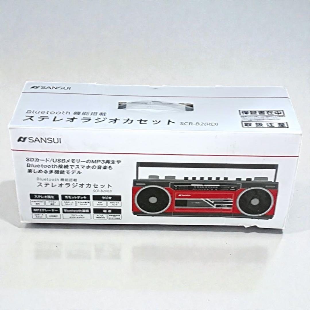 八6528【美品】SANSUI ステレオラジオカセット SCR-B2(RD) Amazon.co.jp: SANSUI Bluetooth搭載ラジカセ【USB/SDカードMP3再生