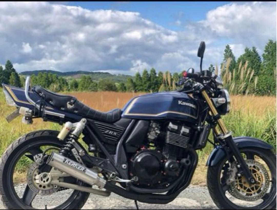 zrx400 kerker マフラー　Kシステム KAWASAKI ZRX-2 zrx400 KERKERメガホンマフラー 珍し角刈テール装着済