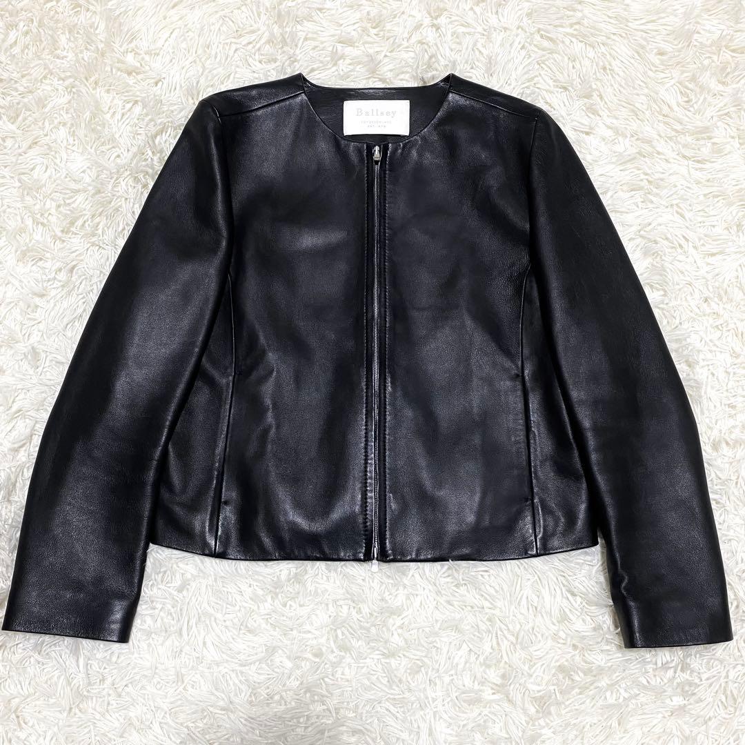 麻里 美品 ボールジィ ノーカラージャケット 羊革 Ballsey（ボールジィ） ジャケット ノーカラージャケット カラミ ノー