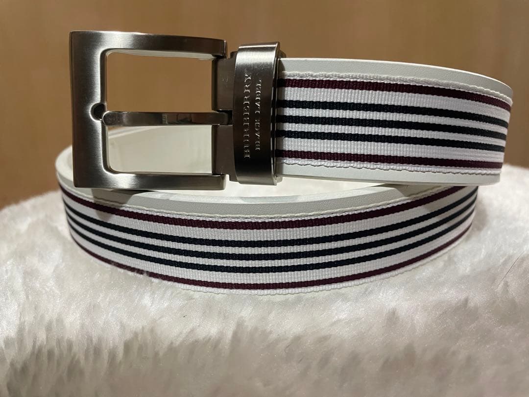 ✨美品✨BURBERRY BLACK LABEL ベルト ノバストライプ 裁断可 BURBERRY（バーバリー） 【並行輸入品】 ベルト リバーシブル 8065344