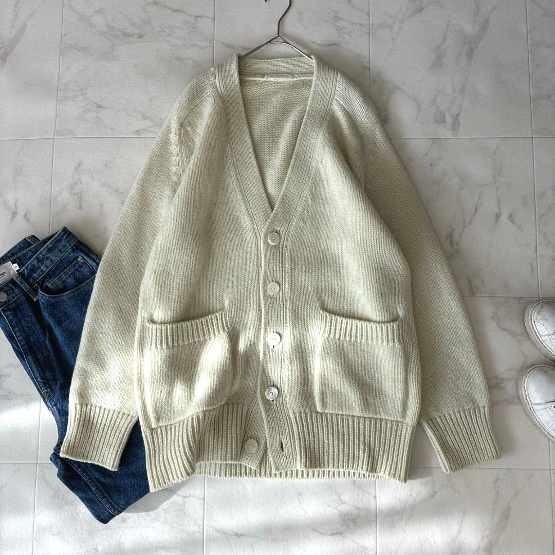 美品 ギャルリーヴィー♡ファインウール ロングカーディガン 春色 定価3.9万 GALERIE VIE ギャルリーヴィー ピンク ファインウール Vネックロング