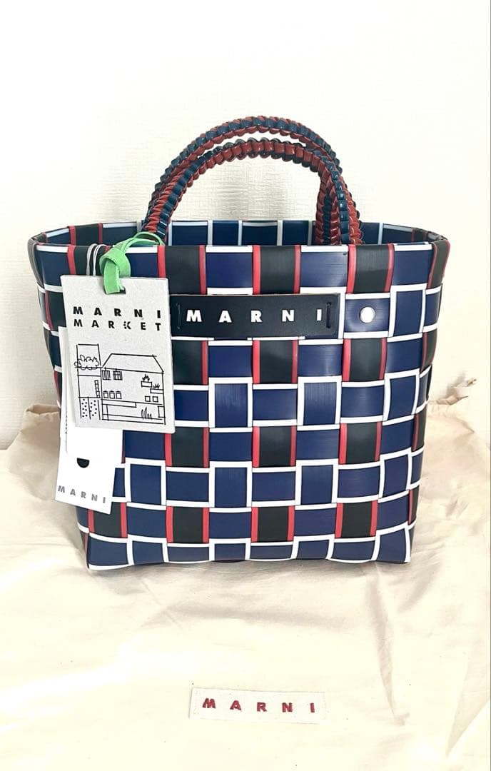【未使用】MARNI マルニ マルニマーケット バスケット　カゴ バッグ 楽天市場】マルニ かごバッグ ミニバスケット バスケットバッグ